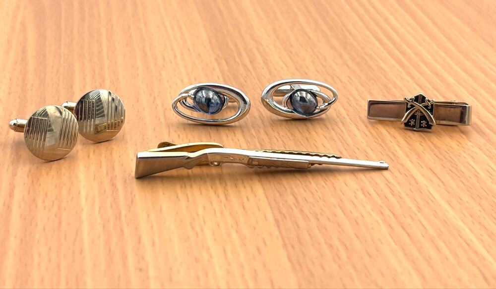 Vintage Men’s Cufflinks Tie Clips Lot Hickok Shotgun Swank MCM Jewelry